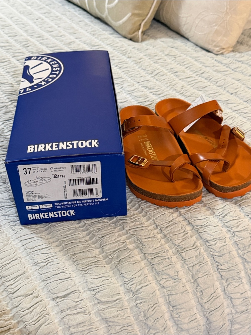 Birkenstock Orange Mayari Sandals with Buckles-NEW IN BOX